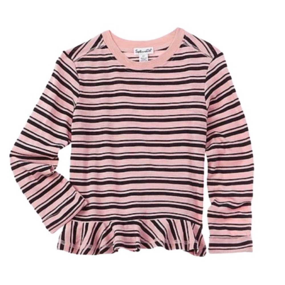 SPLENDID BABY GIRL STRIPE TEE WITH RUFFLE